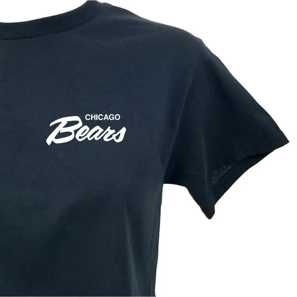 CHICAGO BEARS Double Script Retro Logo NFL "Cropped" Crop Top Football Tee Y2K - Picture 4 of 6